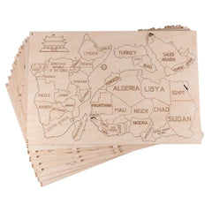 World Map Wooden Puzzle 3D XL No Frame 1200 X 800 mm