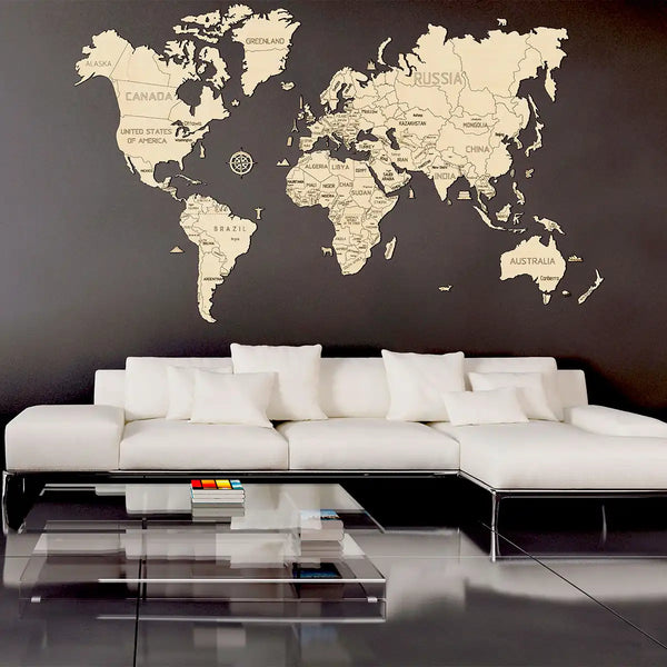 World Map Wooden Puzzle 3D XXL 2000 X 1200 mm