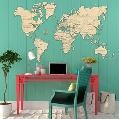 World Map Wooden Puzzle 3D XXL 2000 X 1200 mm