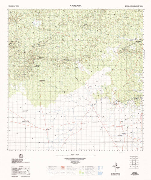 6460 Carrara 1:100k Topographic Map