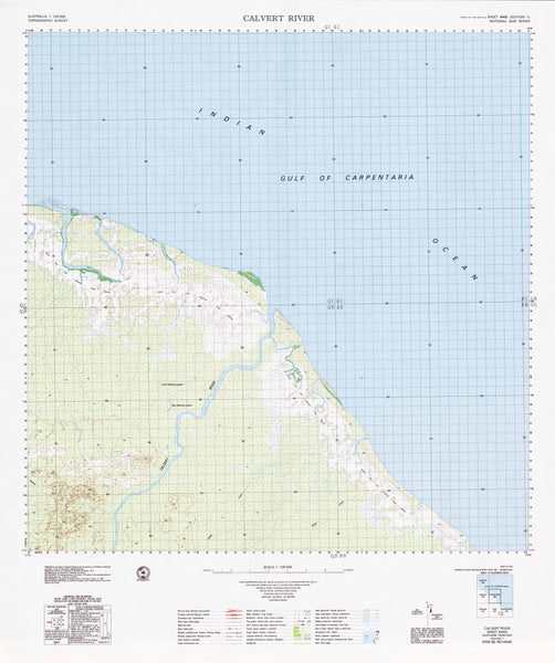 6465 Calvert River 1:100k Topographic Map