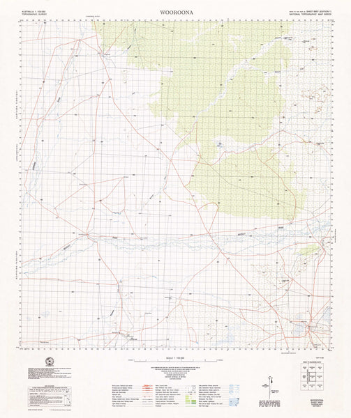 6557 Wooroona 1:100k Topographic Map