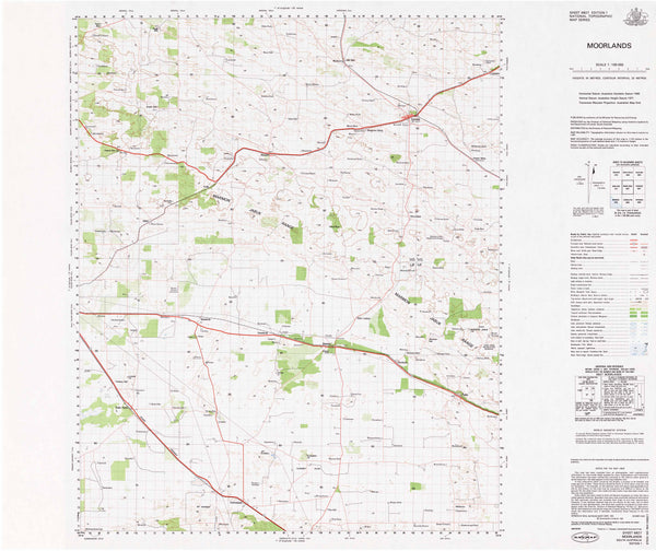 6827 Moorlands 1:100k Topographic Map