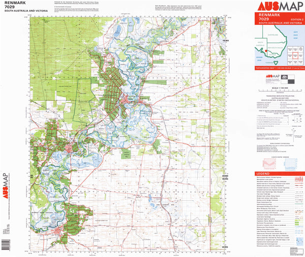 7029 Renmark 1:100k Topographic Map