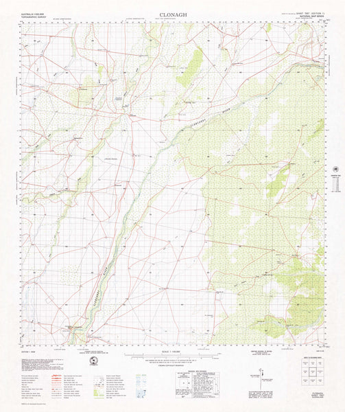 7057 Clonagh 1:100k Topographic Map