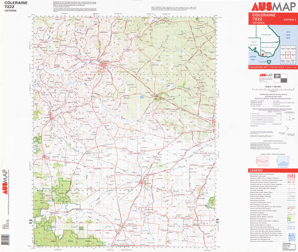 7222 Coleraine 1:100k Topographic Map