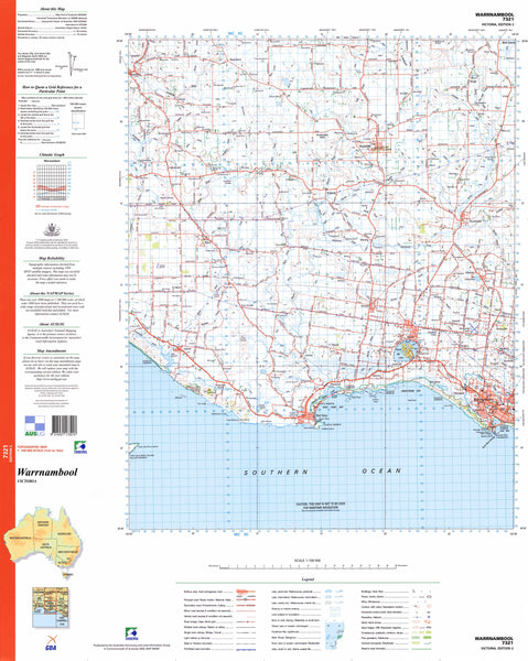 7321 Warrnambool 1:100k Topographic Map