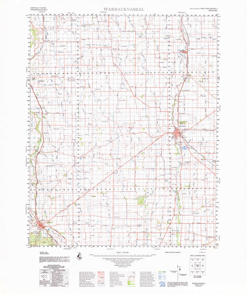 7325 Warracknabeal 1:100k Topographic Map