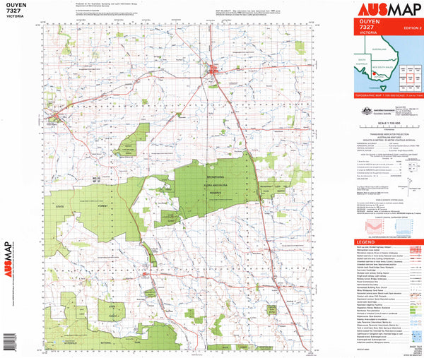 7327 Ouyen 1:100k Topographic Map