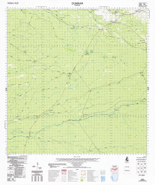 7365 Dunbar 1:100k Topographic Map