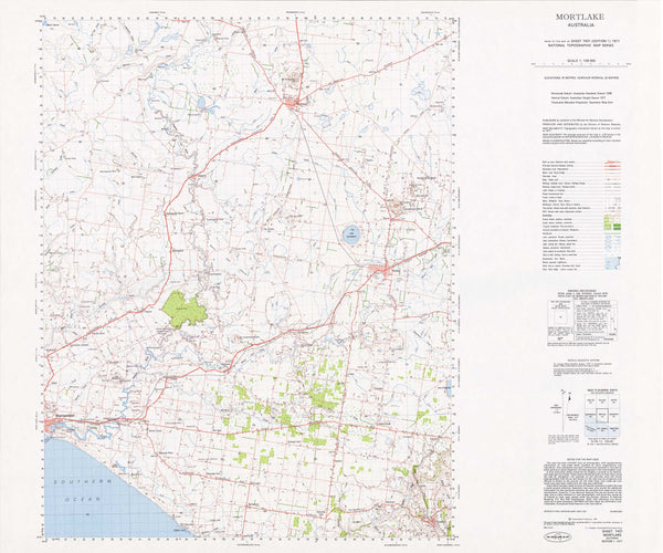 7421 Mortlake 1:100k Topographic Map