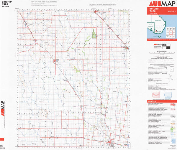 7426 Birchip 1:100k Topographic Map