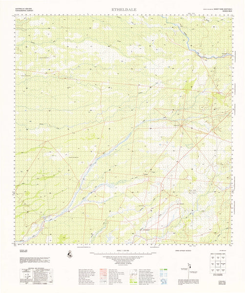 7458 Etheldale 1:100k Topographic Map