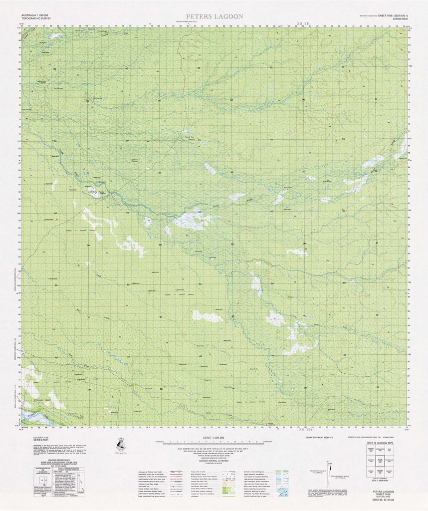 Buy 7466 Peters Lagoon 1:100k Topographic Map