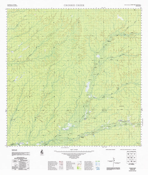 7467 Crosbie Creek 1:100k Topographic Map