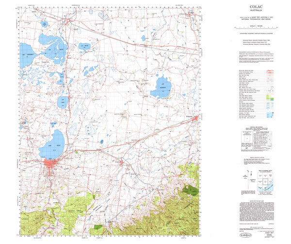 7621 Colac 1:100k Topographic Map