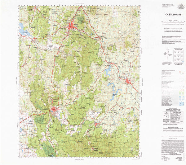 7723 Castlemaine 1:100k Topographic Map