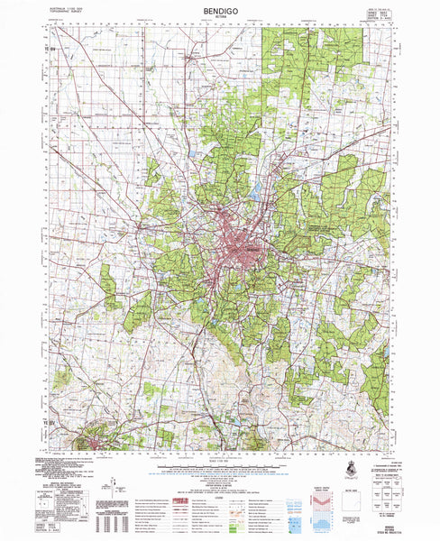 7724 Bendigo 1:100k Topographic Map