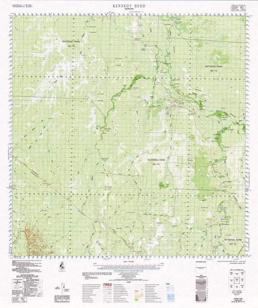 7767 Kennedy Bend 1:100k Topographic Map