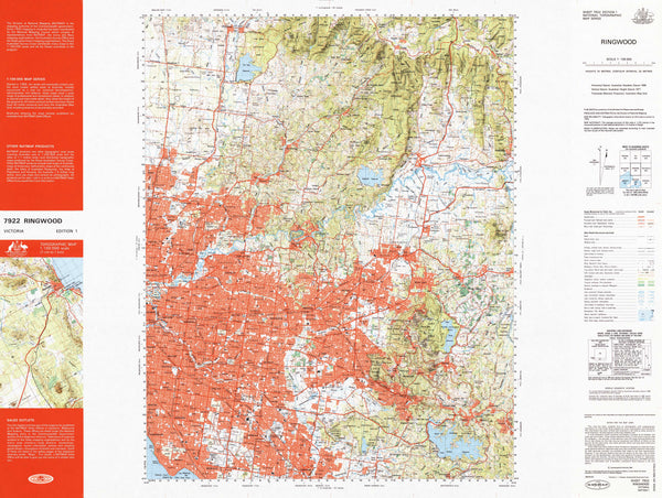 7922 Ringwood 1:100k Topographic Map