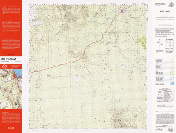 7956 Pentland 1:100k Topographic Map