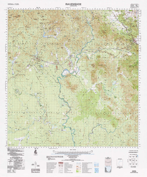 7962 Ravenshoe 1:100k Topographic Map