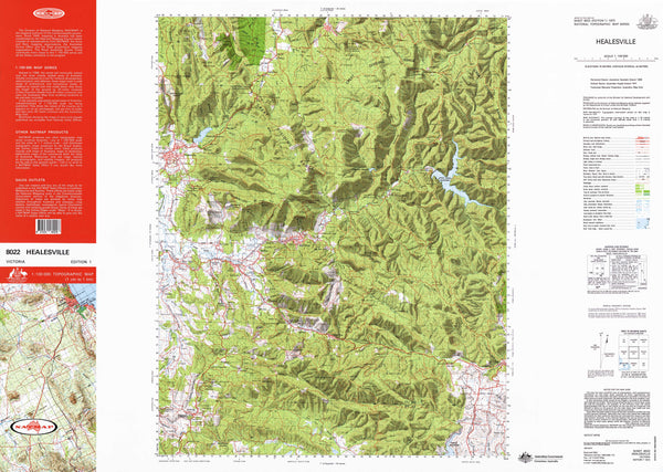 8022 Healesville 1:100k Topographic Map