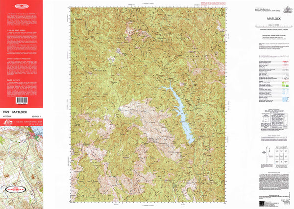 8122 Matlock 1:100k Topographic Map