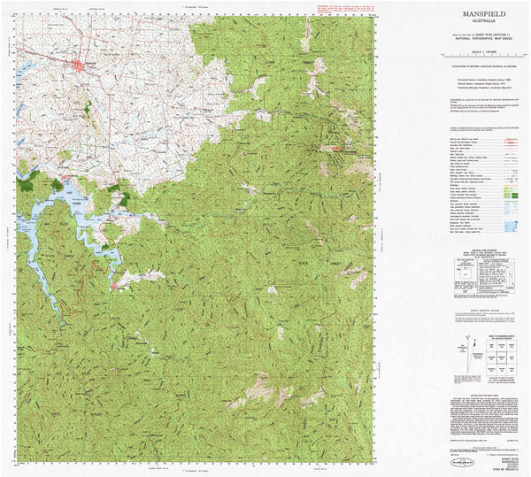 8123 Mansfield 1:100k Topographic Map