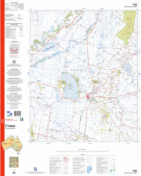 8127 Urana 1:100k Topographic Map