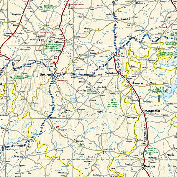 India North West National Geographic Folded Map