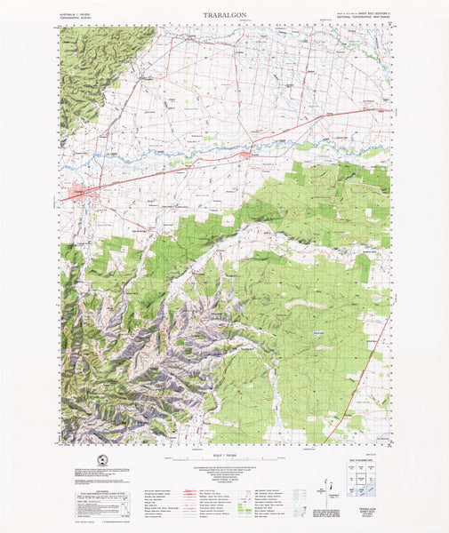 8221 Traralgon 1:100k Topographic Map