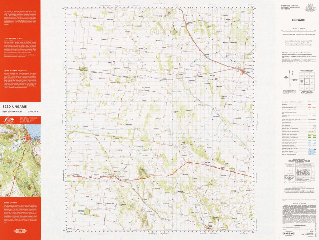 Buy 8230 Ungarie 1:100k Topographic Map