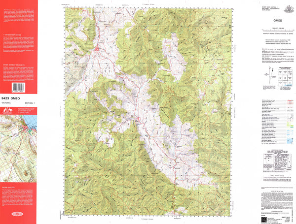 8423 Omeo 1:100k Topographic Map