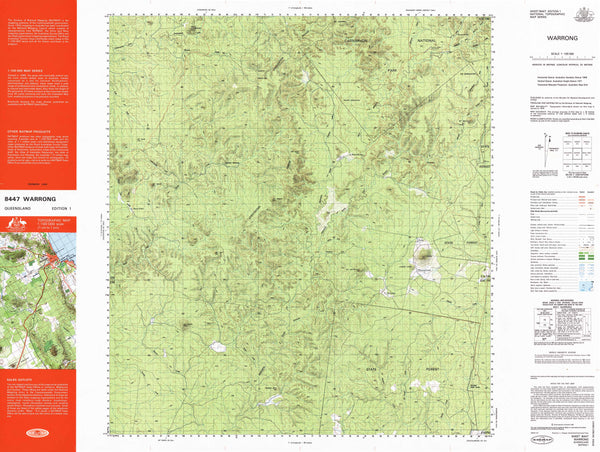 8447 Warrong 1:100k Topographic Map