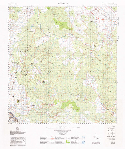 8451 Rubyvale 1:100k Topographic Map