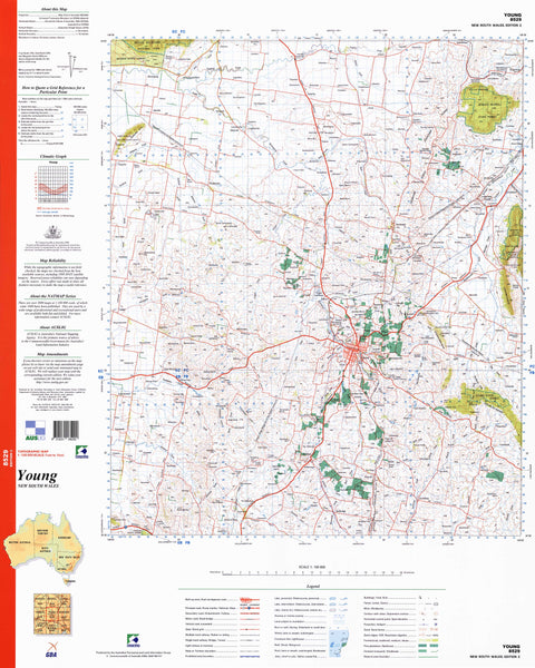 8529 Young 1:100k Topographic Map