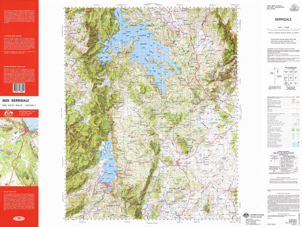 8625 Berridale 1:100k Topographic Map