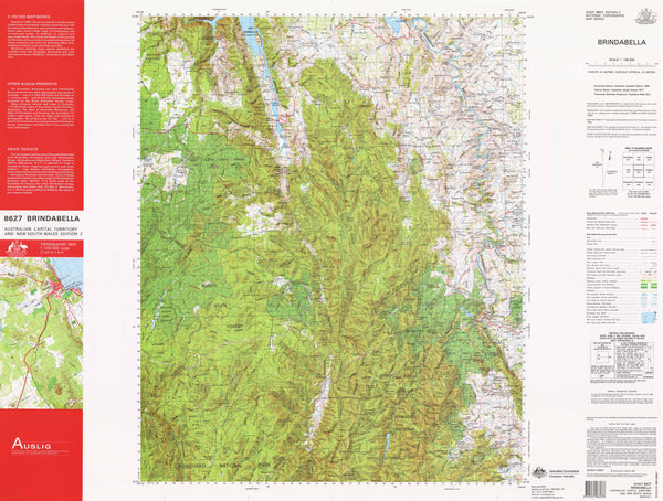 8627 Brindabella 1:100k Topographic Map