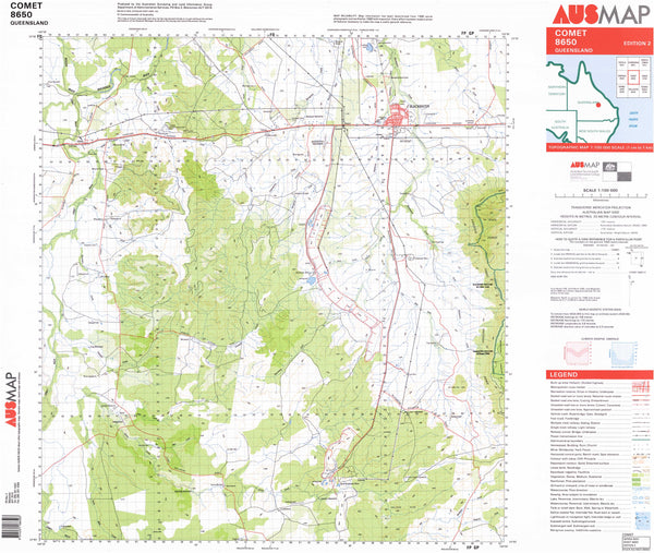 8650 Comet 1:100k Topographic Map