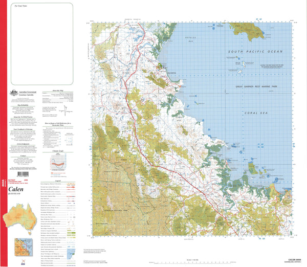 8656 Calen 1:100k Topographic Map