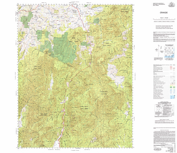 8723 Craigie 1:100k Topographic Map