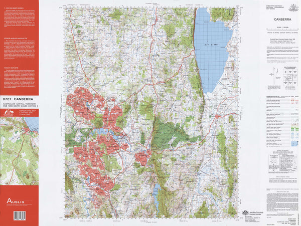 8727 Canberra 1:100k Topographic Map