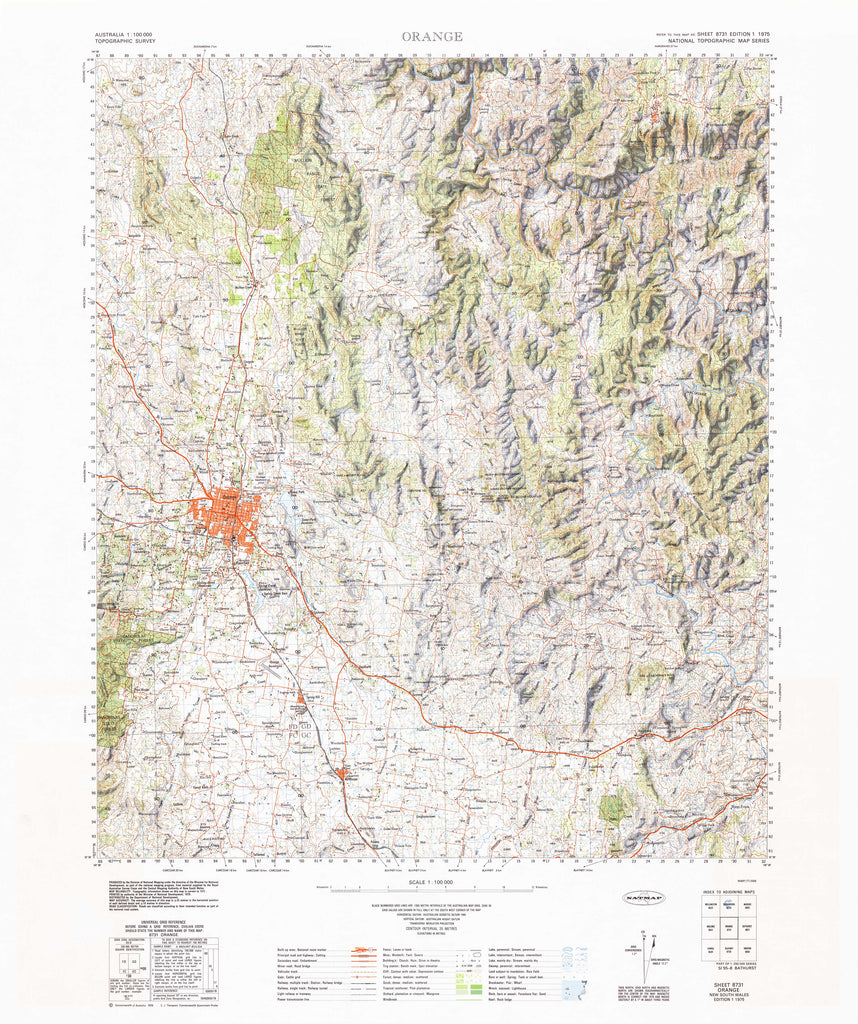 Buy 8731 Orange 1:100k Topographic Map