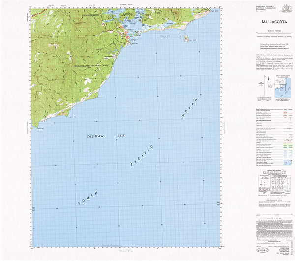 8822 Mallacoota 1:100k Topographic Map