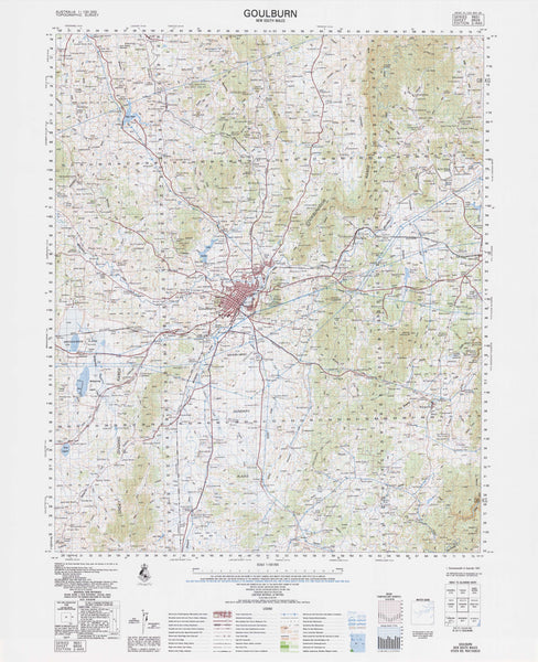 8828 Goulburn 1:100k Topographic Map