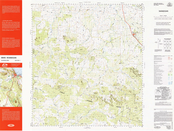 8845 Wandoan 1:100k Topographic Map