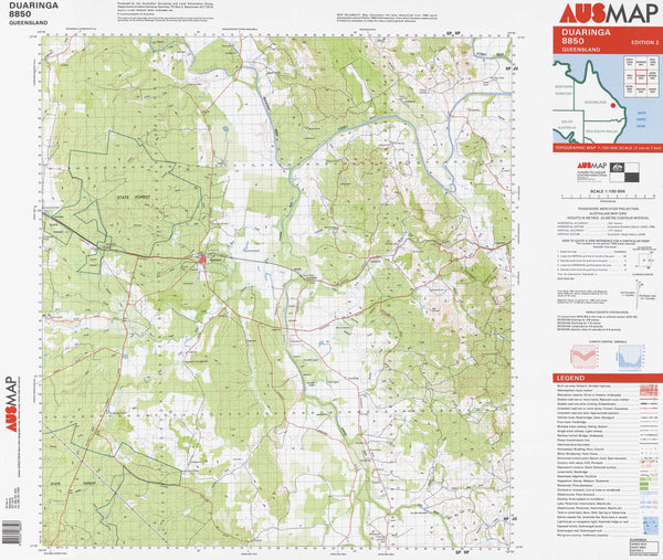 8850 Duaringa 1:100k Topographic Map