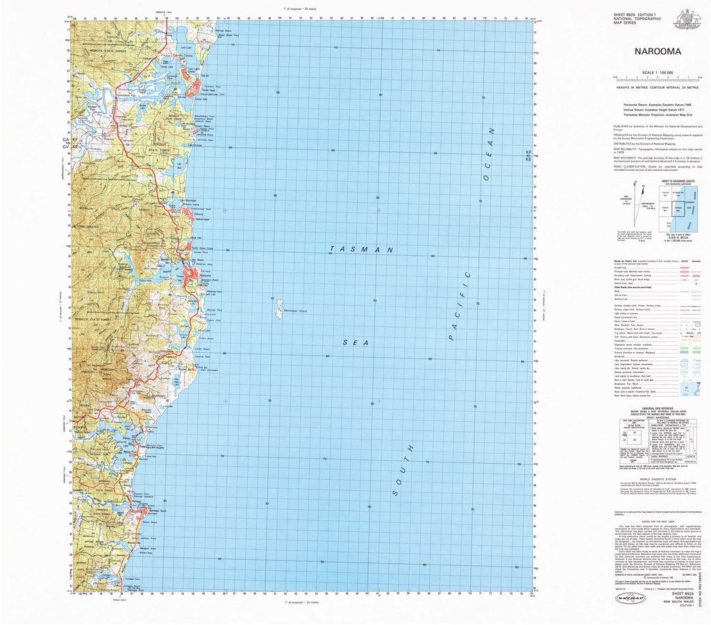 Buy 8925 Narooma 1:100k Topographic Map