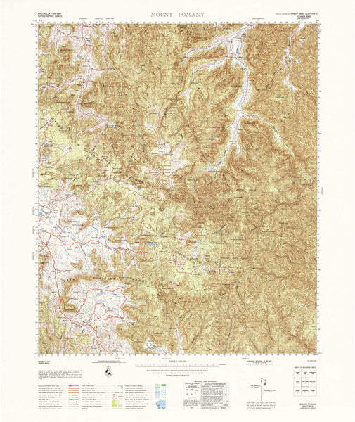 8932 Mount Pomany 1:100k Topographic Map